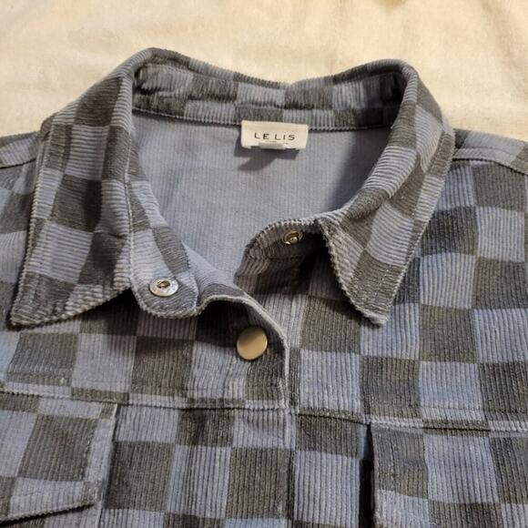 Le Lis Collection Checker Corduroy Shacket - Picture 3 of 11